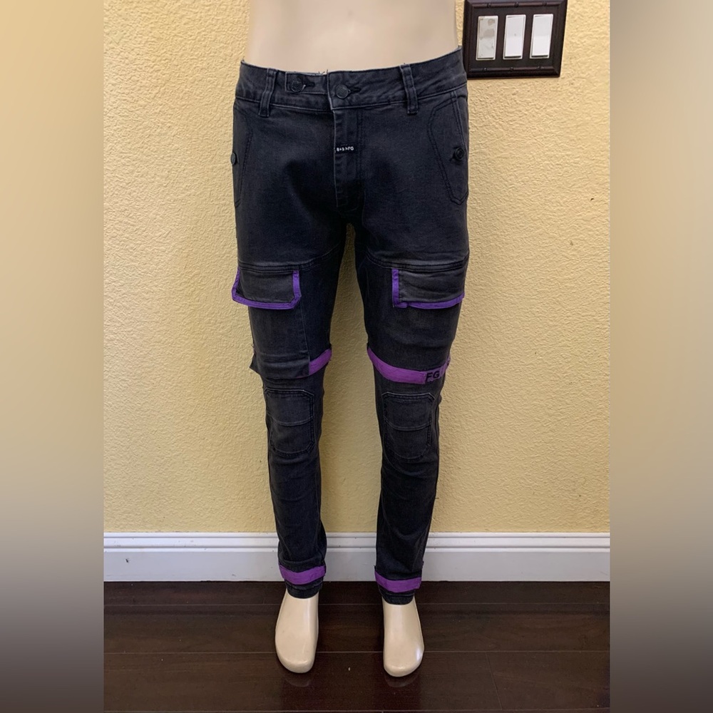 8&9 MFG Co. Men’s Size 34x33 Strapped Up Slim Utility Vintage Wash Jeans